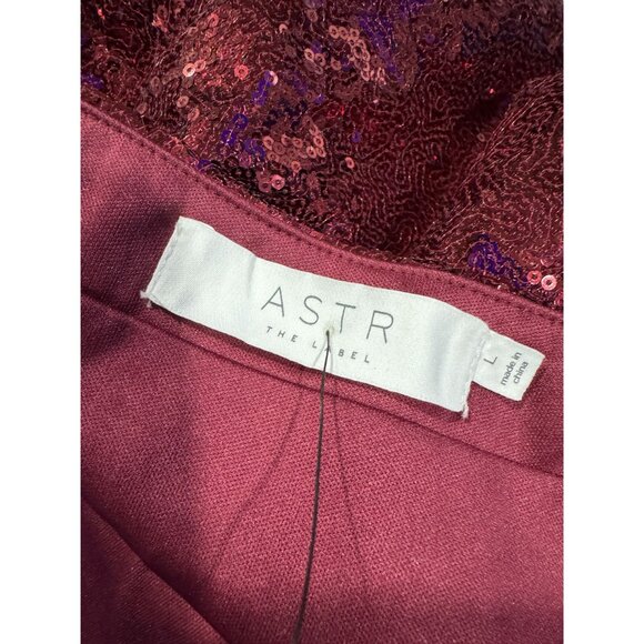 ASTR The Label Women Sparkling Red Sequin Mini Skirt LARGE - Picture 4 of 4